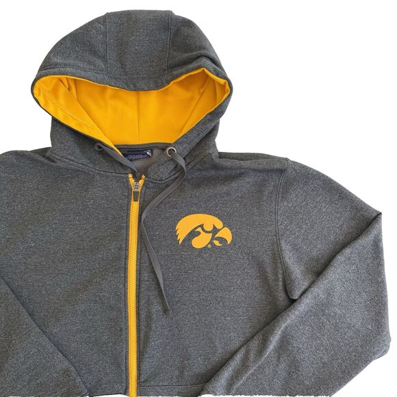 Unisex Adult Campus Heritage IOWA HAWKEYES Full-Zip Hoodie Sweatshirt Gray Sz M - Picture 1 of 11